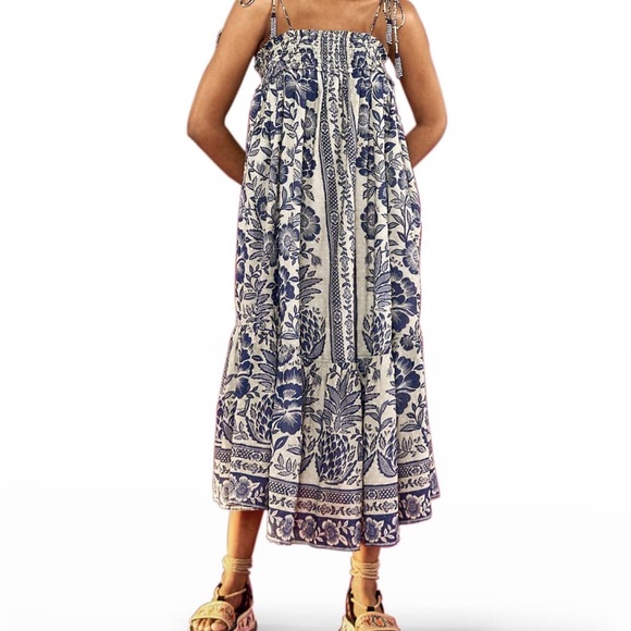 FARM Rio Blue Pineapple Garden Maxi Dress - Picture 1 of 3